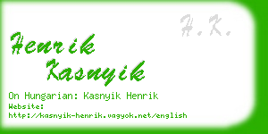 henrik kasnyik business card